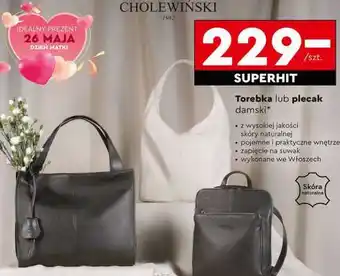 Biedronka Torebka lub plecak damski oferta