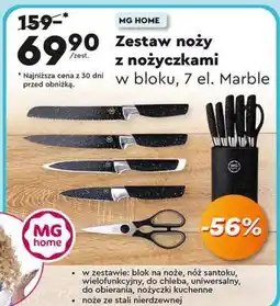 Biedronka Zestaw noży z nożyczkami w bloku, 7 el. Marble oferta