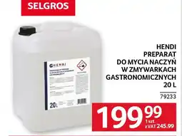Selgros Hendi preparat do mycia naczyń oferta