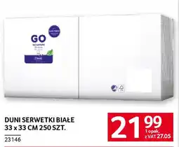 Selgros Duni serwetki białe oferta