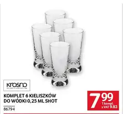 Selgros Komplet 6 kieliszków do wódki shot oferta