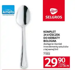 Selgros Komplet 24 łyżeczek do herbaty bologna oferta