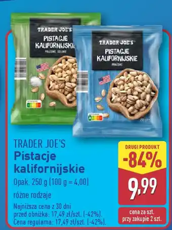 ALDI TRADER JOE'S Pistacje kalifornijskie oferta