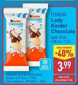 ALDI FERRERO Lody Kinder Chocolate oferta