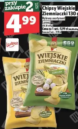 Topaz Chipsy Wiejskie Ziemniaczki 130 g Lorenz oferta