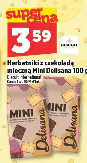 Topaz Herbatniki z czekoladą mleczną Mini Delisana 100 g oferta