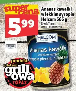 Topaz Ananas kawałki w lekkim syropie Helcom 565 g oferta
