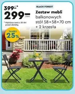 Biedronka Zestaw mebli balkonowych stół 58×58×70 cm + 2 krzesła oferta