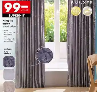 Biedronka Komplet zasłon z nadrukiem oferta