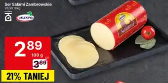 Delikatesy Centrum Ser Salami Zambrowskie 100g Mlekpol oferta