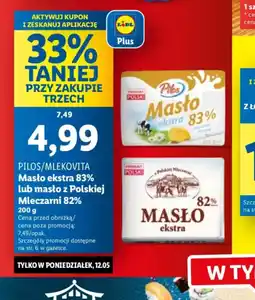 Lidl Masło ekstra 83% Pilos/Mlekovita oferta