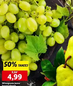 Lidl Winogrona jasne bezpestkowe oferta