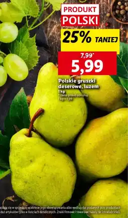 Lidl Polskie gruszki deserowe oferta