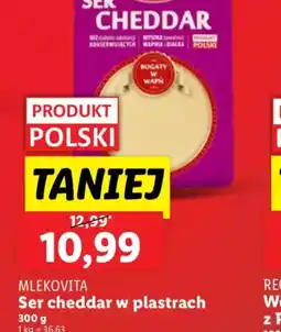 Lidl Ser cheddar w plastrach Mlekovita oferta