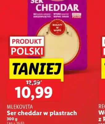 Lidl Ser cheddar w plastrach Mlekovita oferta