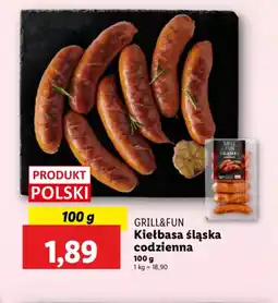 Lidl Kiełbasa śląska codzienna Grill&Fun oferta