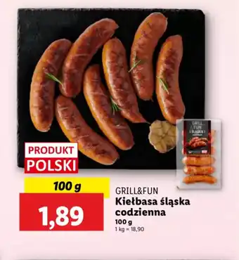 Lidl Kiełbasa śląska codzienna Grill&Fun oferta