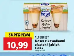 Lidl Deser Alpenfest z kawałkami ciastek i jabłek oferta