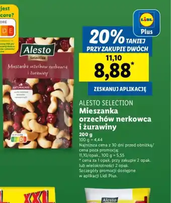 Lidl Mieszanka orzechów nerkowca i żurawiny Alesto Selection oferta
