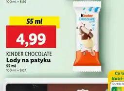 Lidl Lody na patyku Kinder Chocolate oferta