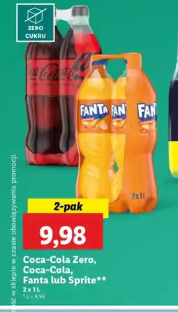 Lidl Coca-Cola Zero, Coca-Cola, Fanta lub Sprite oferta
