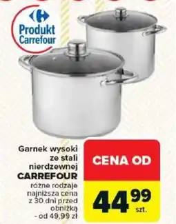 Carrefour Garnek wysoki ze stali nierdzewnej CARREFOUR oferta
