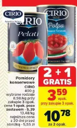 Carrefour Pomidory konserwowe CIRIO oferta