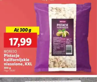Lidl Pistacje kalifornijskie niesolone Moreso oferta