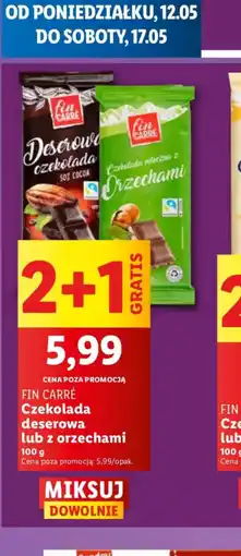 Lidl Czekolada Fin Carre oferta