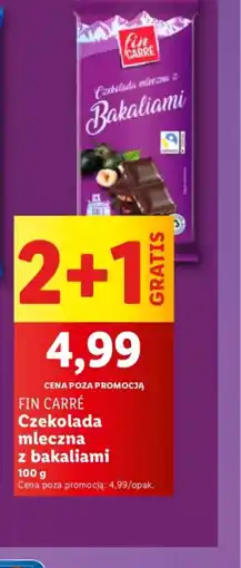 Lidl Czekolada Fin Carre mleczna z bakaliami oferta
