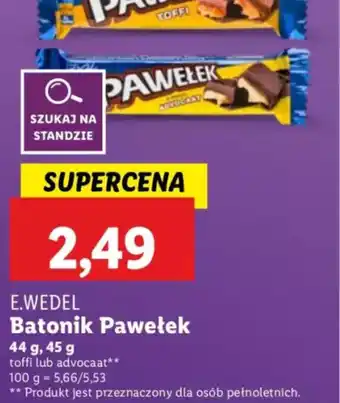 Lidl Batonik Pawełek E. Wedel oferta