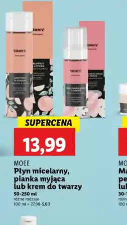Lidl MOEE Płyn micelarny, pianka myjąca lub krem do twarzy oferta