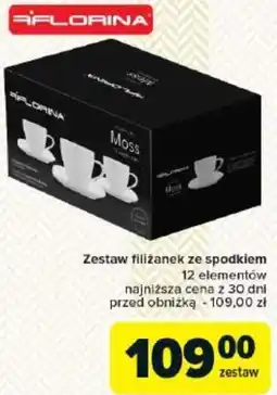 Carrefour FLORINA Zestaw filiżanek ze spodkiem oferta