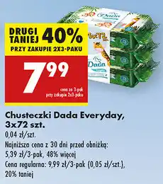Biedronka Chusteczki Dada Everyday 3x72szt oferta
