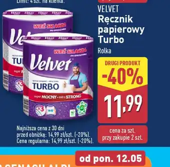 ALDI Ręcznik papierowy Velvet Turbo oferta