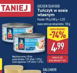 ALDI Tuńczyk w sosie własnym Golden Seafood oferta