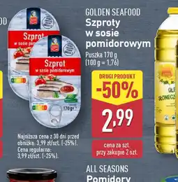 ALDI Szproty w sosie pomidorowym Golden Seafood oferta