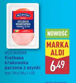 ALDI Wędliniarnia Kiełbasa krakowska parzona z szynki oferta