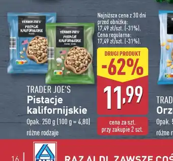 ALDI Pistacje kalifornijskie Trader Joe's oferta