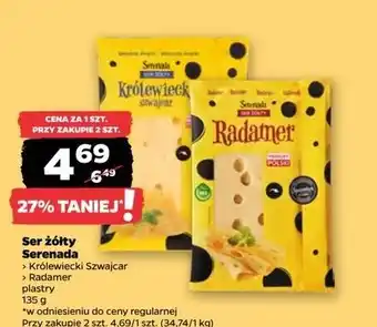 Netto Ser królewiecki szwajcar plastry Serenada oferta