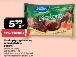 Netto Biszkopty z galaretką malinową w czekoladzie Dellovi oferta
