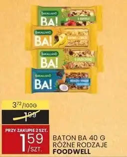 Wafelek Baton ba! 40 g różne rodzaje Foodwell oferta