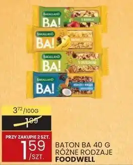 Wafelek Baton ba! 40 g różne rodzaje Foodwell oferta