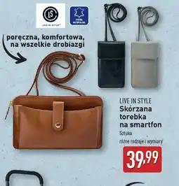 ALDI Skórzana torebka na smartfon Live in Style oferta