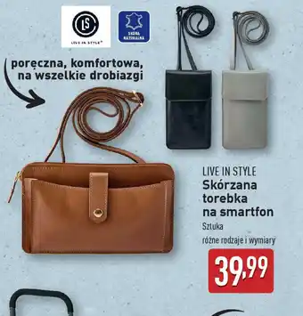 ALDI Skórzana torebka na smartfon Live in Style oferta