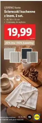 Lidl LIVARNO home Ściereczki kuchenne z lnem, 2 szt oferta