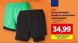 Lidl Szorty funkcyjne męskie ze spodenkami wewnętrznymi oferta