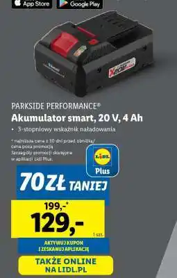 Lidl PARKSIDE PERFORMANCE Akumulator smart, 20 V, 4 Ah oferta