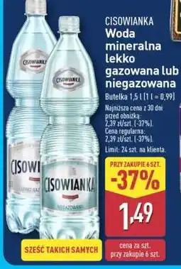 ALDI Cisowianka Woda mineralna lekko gazowana lub niegazowana oferta
