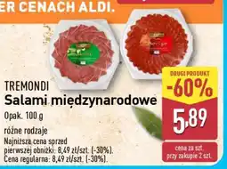 ALDI Tremondi Salami międzynarodowe oferta